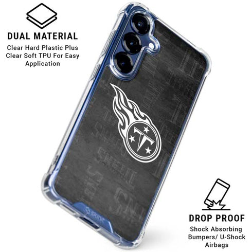 NFL Tennessee Titans Black & White Galaxy S25 Clear Case