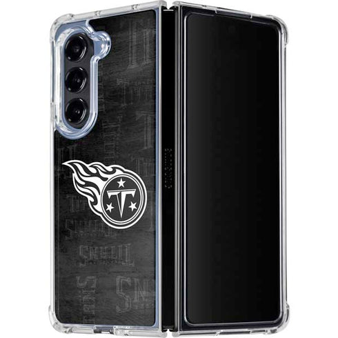 NFL Tennessee Titans Black & White Galaxy Z Fold5 5G Clear Case