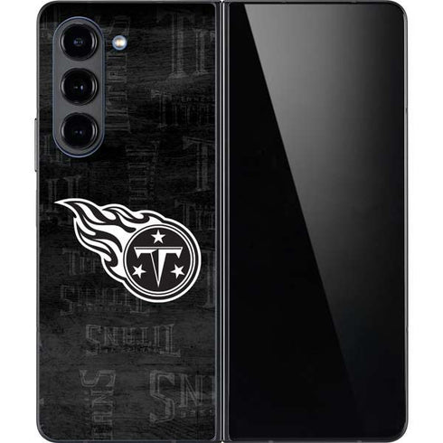 NFL Tennessee Titans Black & White Galaxy Z Fold5 5G Skin