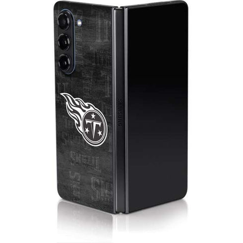 NFL Tennessee Titans Black & White Galaxy Z Fold5 5G Skin