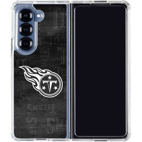 NFL Tennessee Titans Black & White Galaxy Z Fold7 Clear Case