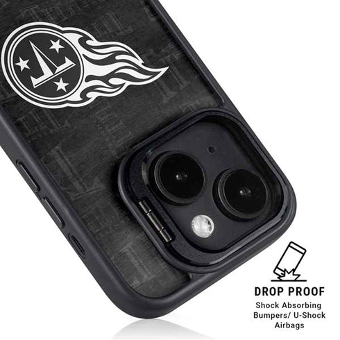 NFL Tennessee Titans Black & White iPhone 15 Kickstand Case