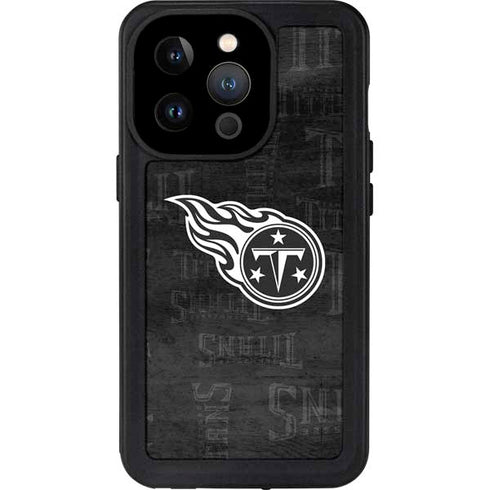 NFL Tennessee Titans Black & White iPhone 15 Pro Waterproof Case