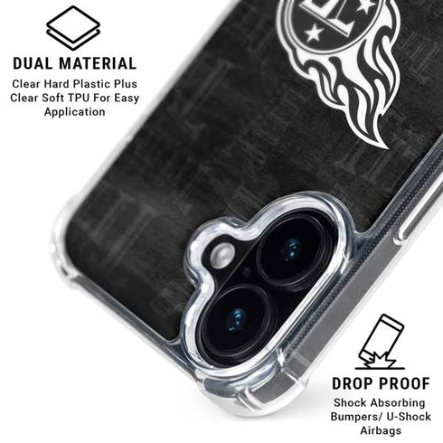 NFL Tennessee Titans Black & White iPhone 16 Plus Clear Case