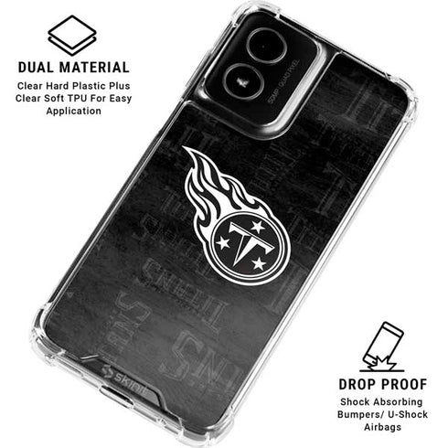 NFL Tennessee Titans Black & White Moto G Power 5G (2024) Clear Case