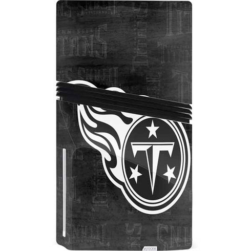 NFL Tennessee Titans Black & White PS5 Pro Disk Console Skin