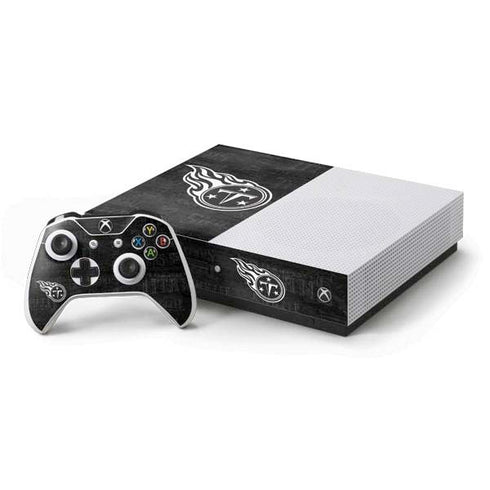 NFL Tennessee Titans Black & White Xbox One S Console and Controller Bundle Skin