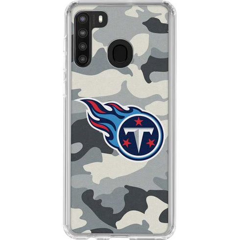 NFL Tennessee Titans Camo Galaxy A21 Clear Case