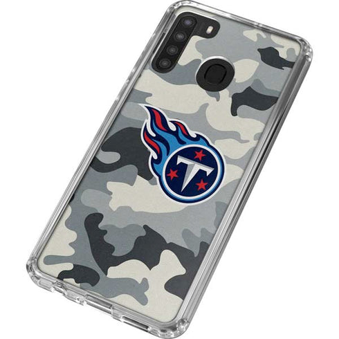 NFL Tennessee Titans Camo Galaxy A21 Clear Case