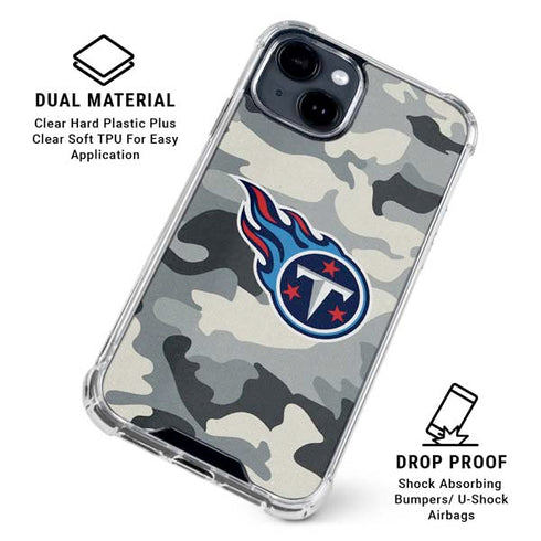 NFL Tennessee Titans Camo iPhone 15 Clear Case