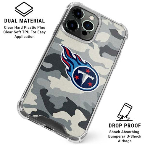 NFL Tennessee Titans Camo iPhone 16 Pro Clear Case