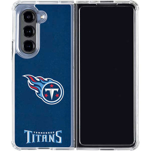 NFL Tennessee Titans Distressed Galaxy Z Fold5 5G Clear Case
