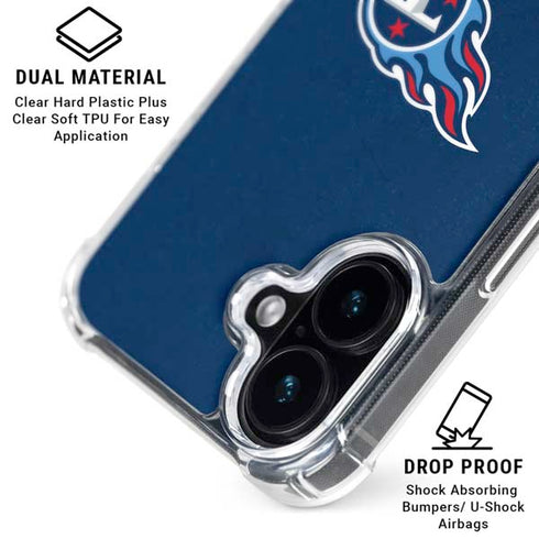 NFL Tennessee Titans Distressed iPhone 16 Plus Clear Case