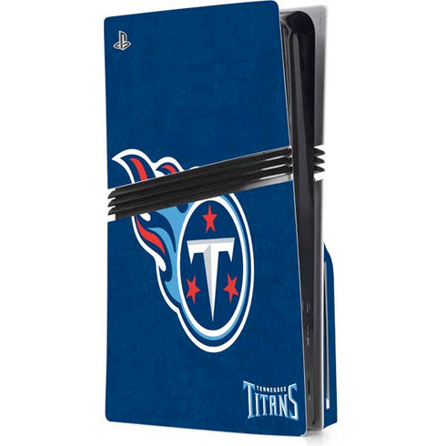 NFL Tennessee Titans Distressed PS5 Pro Disk Console Skin