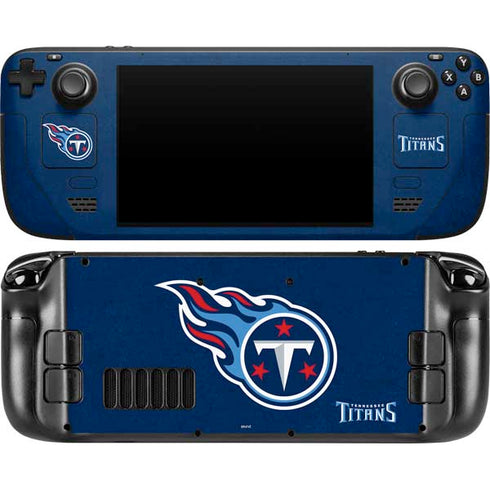 NFL Tennessee Titans Distressed Steam Deck Handheld Gaming Computer OLED Skin