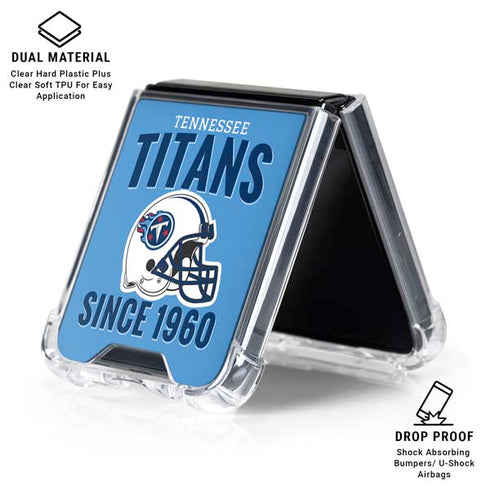 NFL Tennessee Titans Helmet Galaxy Z Flip6 Clear Case