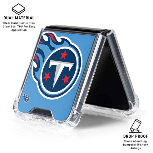 NFL Tennessee Titans Large Logo Galaxy Z Flip7 Clear Case