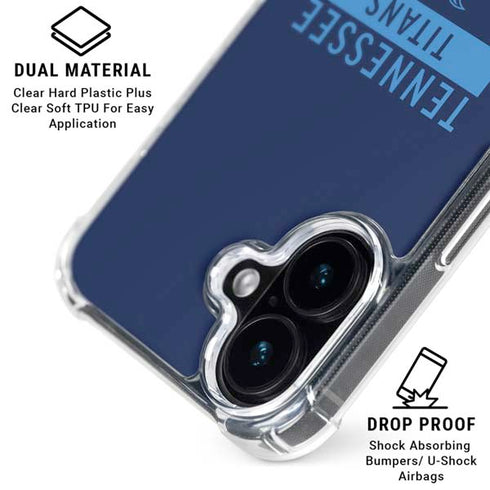NFL Tennessee Titans Navy Blue Performance Series iPhone 16 Clear Case