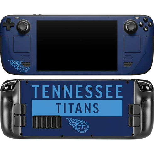 NFL Tennessee Titans Navy Blue Performance Series Steam Deck Handheld Gaming Computer OLED Skin