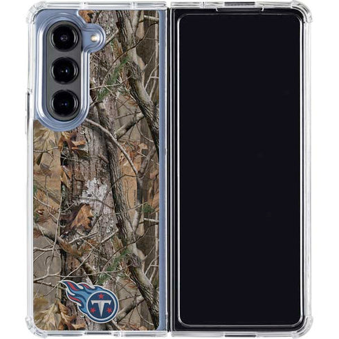 NFL Tennessee Titans Realtree AP Camo Galaxy Z Fold5 5G Clear Case