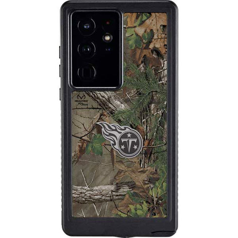 NFL Tennessee Titans Realtree Xtra Green Camo Galaxy S24 Ultra Waterproof Case