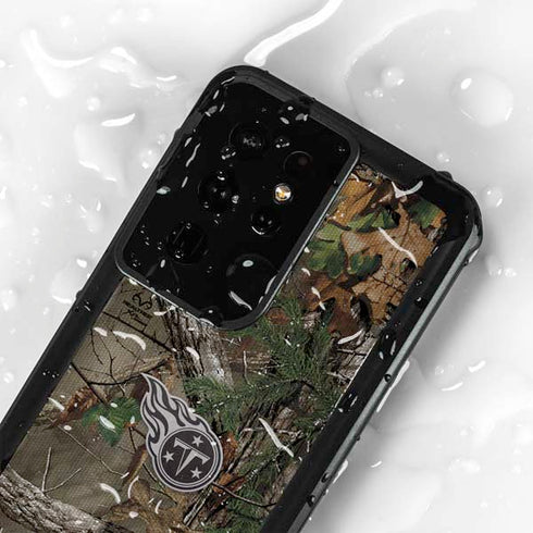NFL Tennessee Titans Realtree Xtra Green Camo Galaxy S24 Ultra Waterproof Case