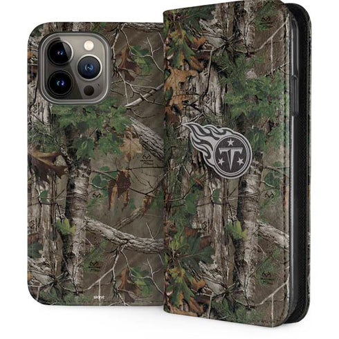 NFL Tennessee Titans Realtree Xtra Green Camo iPhone 13 Pro Max Folio Case