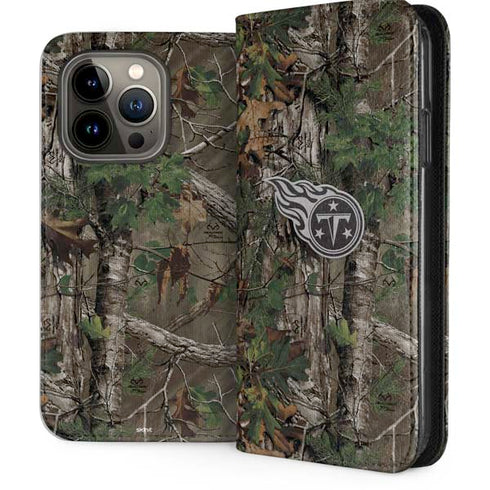 NFL Tennessee Titans Realtree Xtra Green Camo iPhone 14 Pro Folio Case