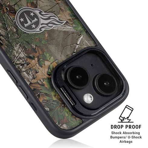 NFL Tennessee Titans Realtree Xtra Green Camo iPhone 15 Plus Kickstand Case