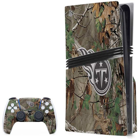 NFL Tennessee Titans Realtree Xtra Green Camo PS5 Pro Disk Bundle Skin