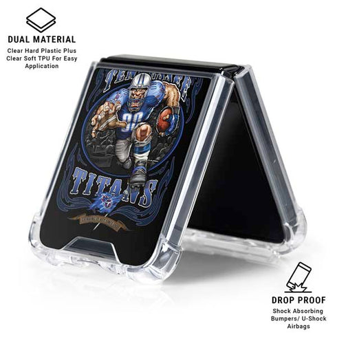 Liquid Blue NFL Tennessee Titans Running Back Galaxy Z Flip6 Clear Case