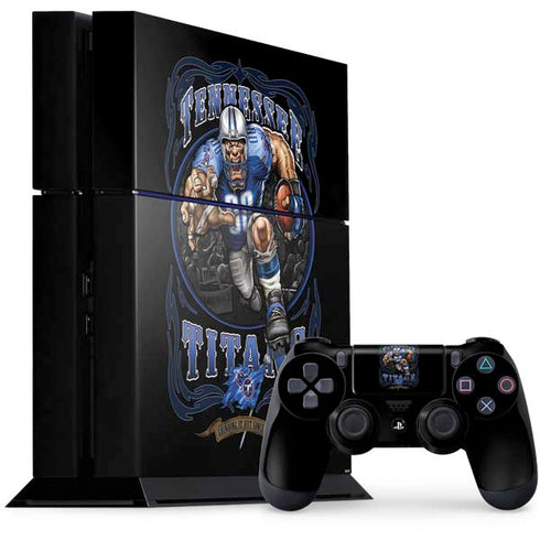 Liquid Blue NFL Tennessee Titans Running Back PS4 Console and Controller Bundle Skin