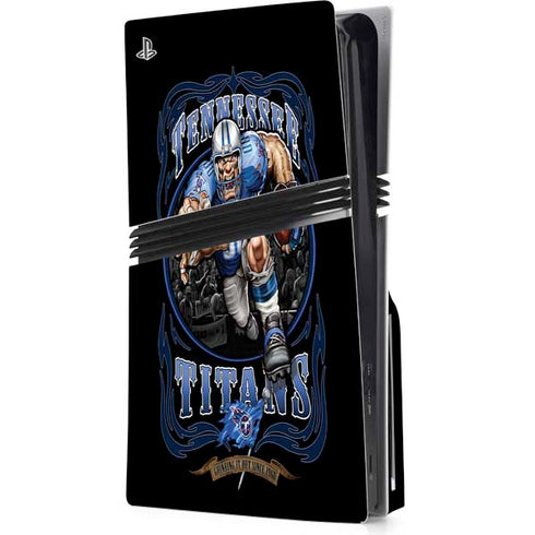 Liquid Blue NFL Tennessee Titans Running Back PS5 Pro Disk Console Skin