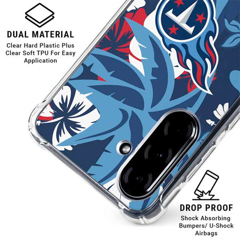 NFL Tennessee Titans Tropical Print Galaxy A36 5G Clear Case