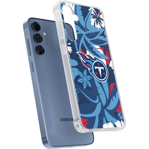 NFL Tennessee Titans Tropical Print Galaxy A55 5G Clear Case
