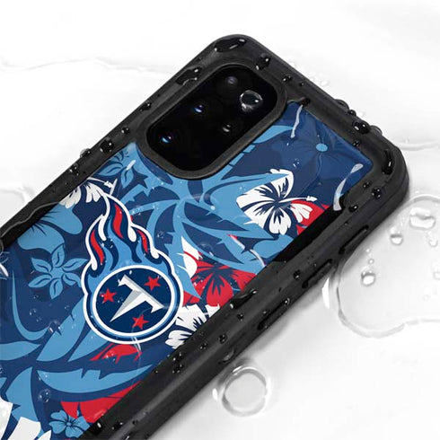 NFL Tennessee Titans Tropical Print Galaxy S20 Plus Waterproof Case