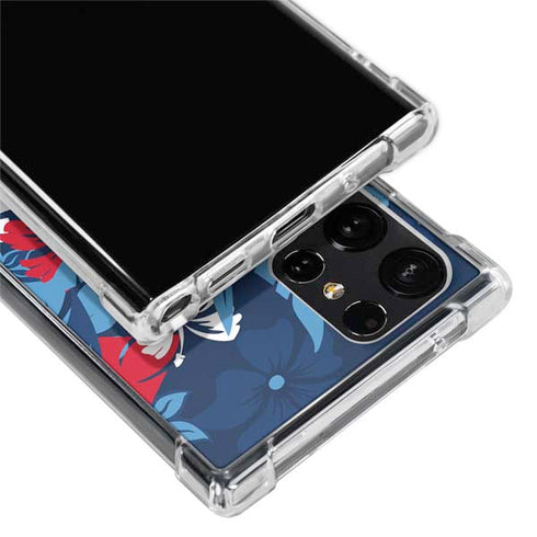 NFL Tennessee Titans Tropical Print Galaxy S22 Ultra Clear Case