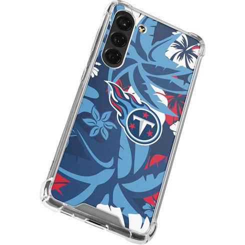 NFL Tennessee Titans Tropical Print Galaxy S24 FE Clear Case