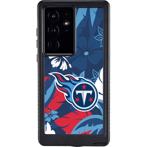 NFL Tennessee Titans Tropical Print Galaxy S24 Ultra Waterproof Case