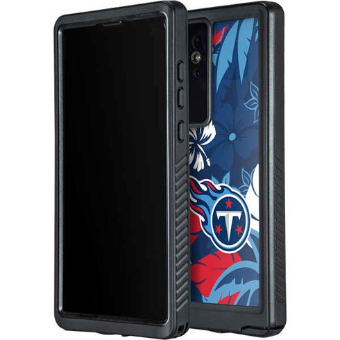NFL Tennessee Titans Tropical Print Galaxy S24 Ultra Waterproof Case