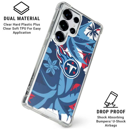 NFL Tennessee Titans Tropical Print Galaxy S25 Ultra Clear Case