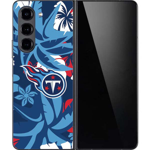 NFL Tennessee Titans Tropical Print Galaxy Z Fold5 5G Skin