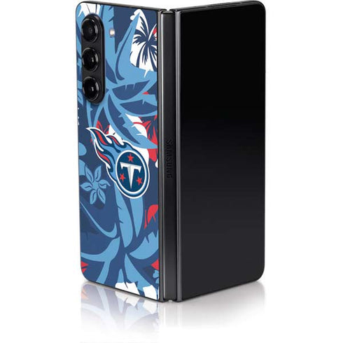 NFL Tennessee Titans Tropical Print Galaxy Z Fold5 5G Skin