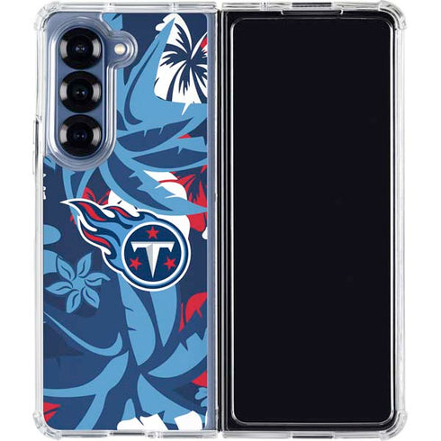 NFL Tennessee Titans Tropical Print Galaxy Z Fold6 Clear Case