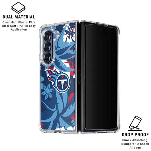 NFL Tennessee Titans Tropical Print Galaxy Z Fold6 Clear Case