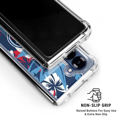 NFL Tennessee Titans Tropical Print Galaxy Z Fold6 Clear Case