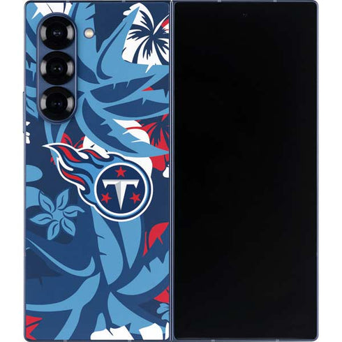 NFL Tennessee Titans Tropical Print Galaxy Z Fold6 Skin
