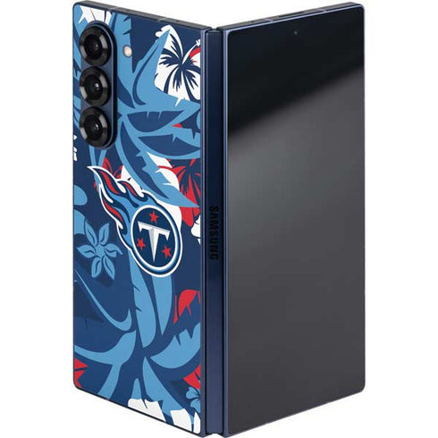 NFL Tennessee Titans Tropical Print Galaxy Z Fold6 Skin