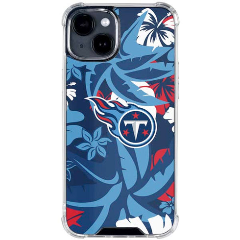 NFL Tennessee Titans Tropical Print iPhone 15 Clear Case