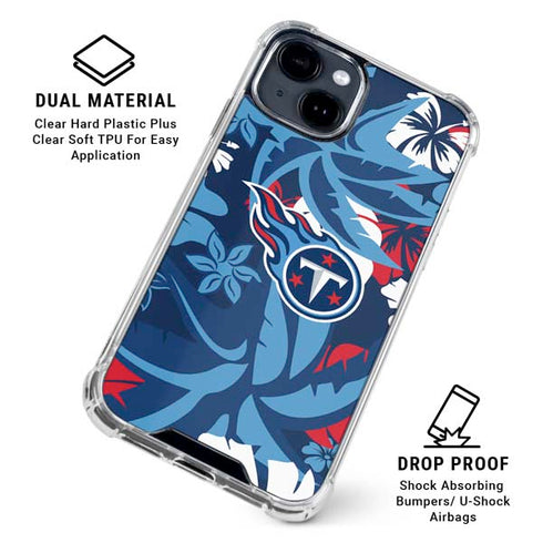NFL Tennessee Titans Tropical Print iPhone 15 Clear Case